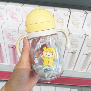 Bình Nước Có Ống Hút Lock&Lock Nhựa Tritan ABF681 350ml Kèm Dây Đeo Màu Vàng