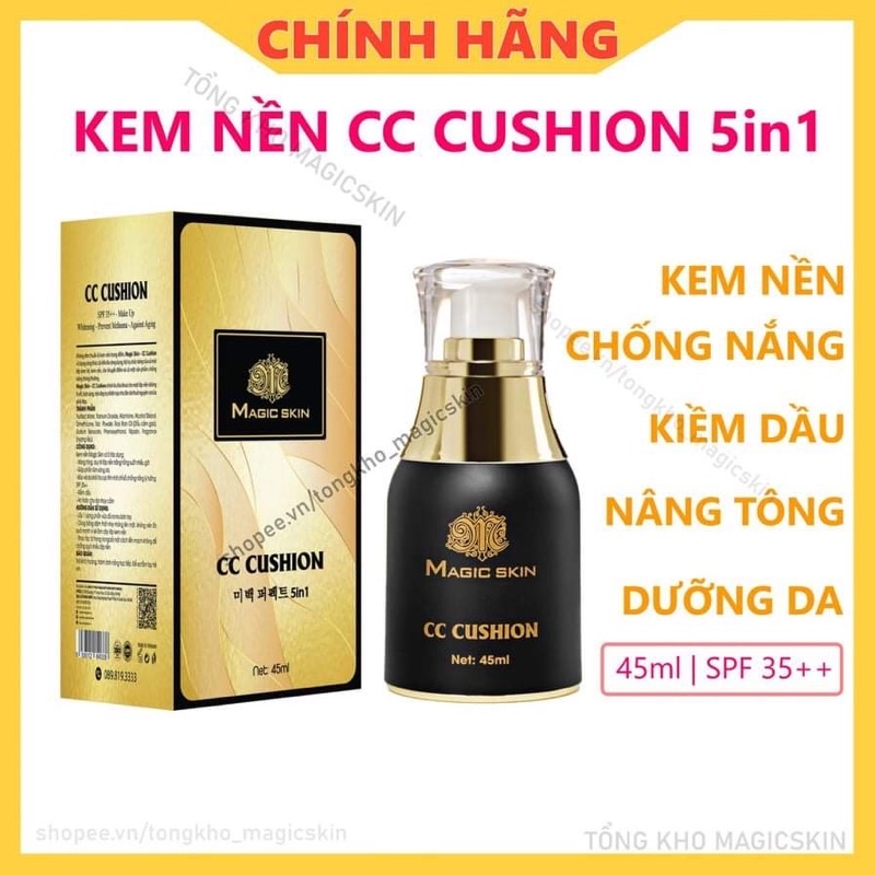 cc cúhion 5in1 magicskin kem nền chống nắng dưỡng trắng che khuyết điểm