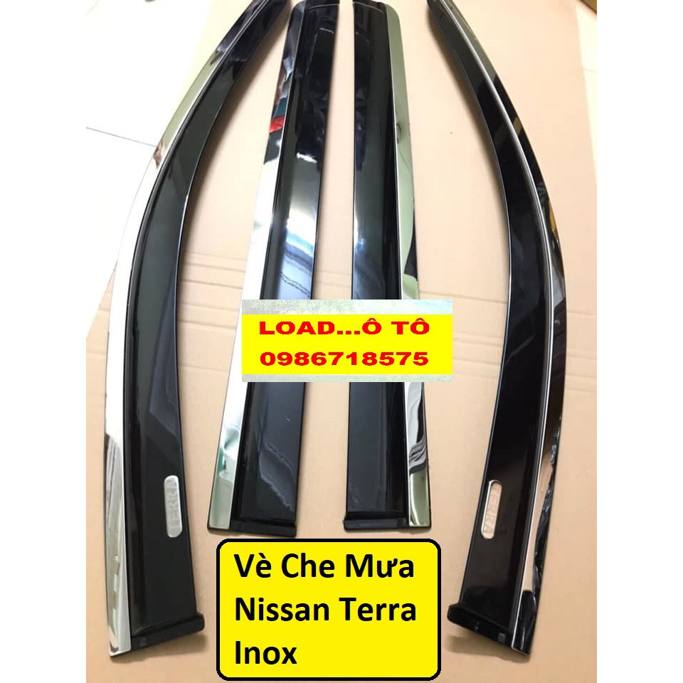 Vè Che Mưa Xe Nissan Terra 2022-2018 Mẫu Chỉ Inox Cao cấp, Trang Bị Sẵn Keo Dán 3M