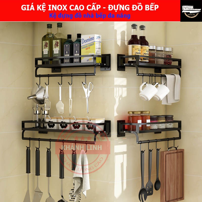 [KỆ INOX] Giá kệ bếp, kệ đựng gia vị, giá kệ đồ dùng không cần khoan đục tường, giá kệ đa năng (MS30, MS31, MS32)