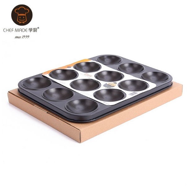 Khuôn bánh tart tròn chống dính 12 ô chefmade
