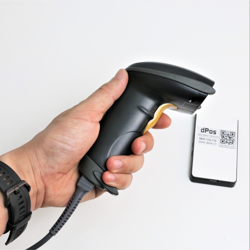 Máy quét mã vạch dPos DMC1200 Máy Scan Barcode 1D có dây cầm tay Bảo Hành 12 Tháng