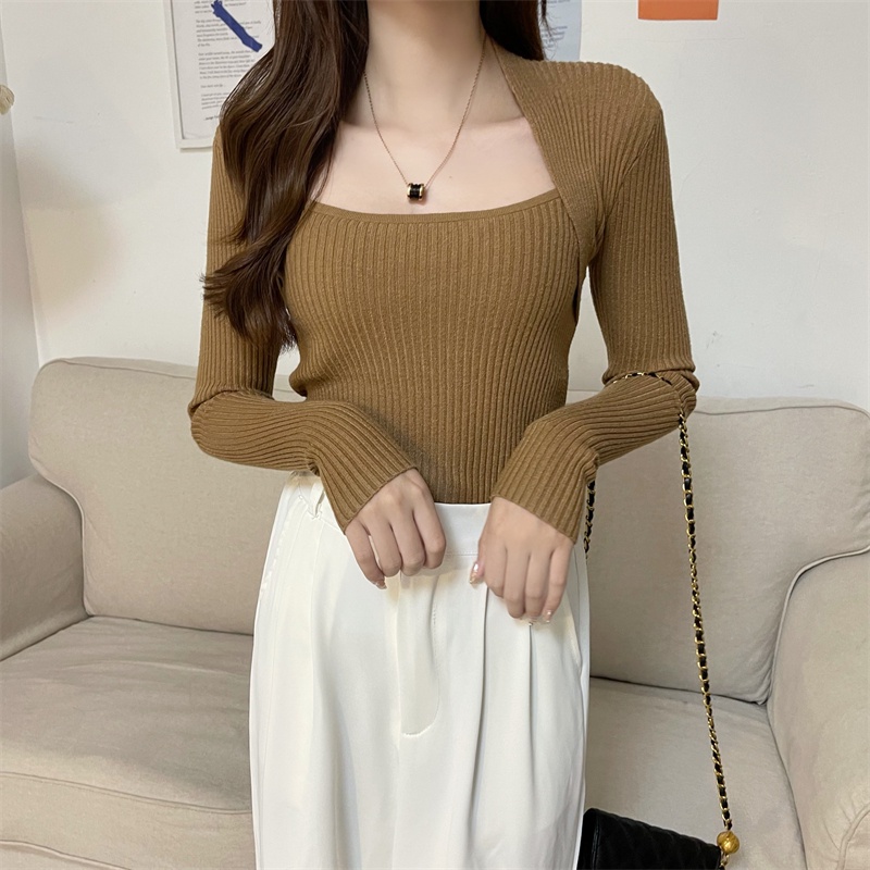 Áo Len Nữ Tay Dài Cổ Chữ U Thời Trang Quyến Rũ