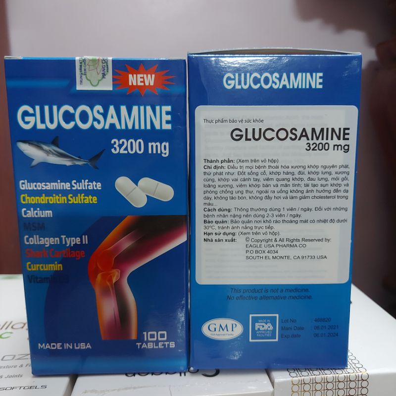 Hỗ trợ xương khớp glucosamine 3200mg hộp 100 viên