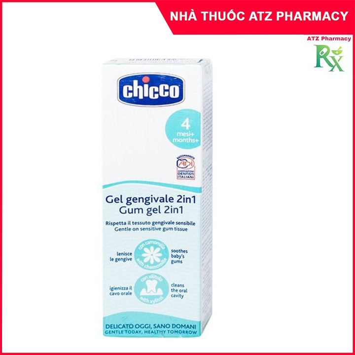 Gel Bôi Lợi Cho Bé Mọc Răng Chicco-30ml - xoa dịu lợi sưng đau cho bé từ 4 tháng tuổi - ATZ