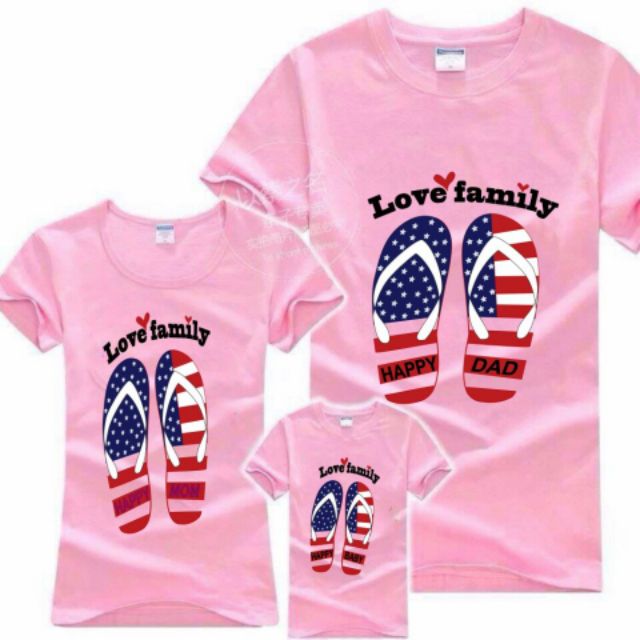 áo gia đình 3 người áo chất cotton mịn mát đồ gia đình đi biển