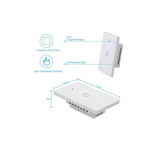 (HÌNH THẬT) Công Tắc Cảm Ứng Wifi Sonoff T1 US 1C Chữ nhật 1 nút - Hỗ Trợ Điều Khiển Từ Xa RF315 - Sonoff T1 US 1C