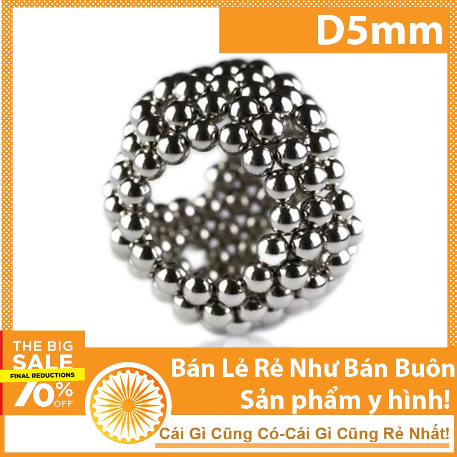 Nam châm bi tròn kích thước 5mm số lượng 216 viên