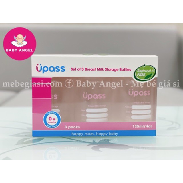 P Bộ 3 bình trữ sữa 125ml Upass UP0030N ( Thái Lan ) 44 6