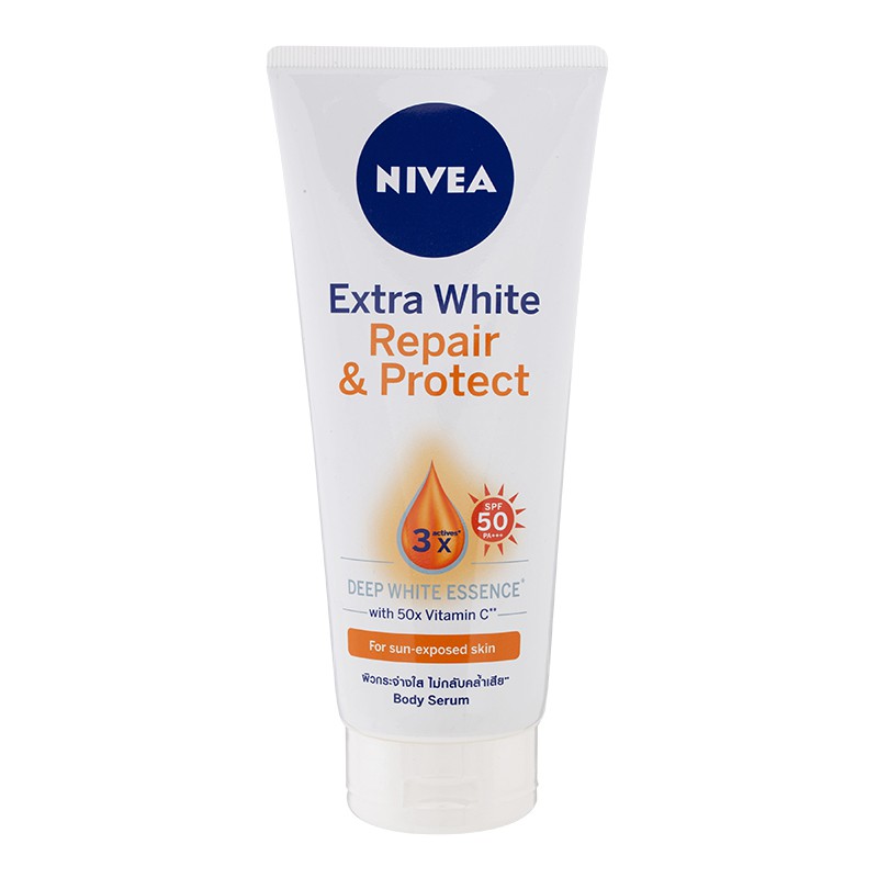 Serum Dưỡng Thể Nivea Hỗ Trợ Phục Hồi & Chống Nắng 180ml Extra White Repair & Protect Body Serum SPF50 PA+++