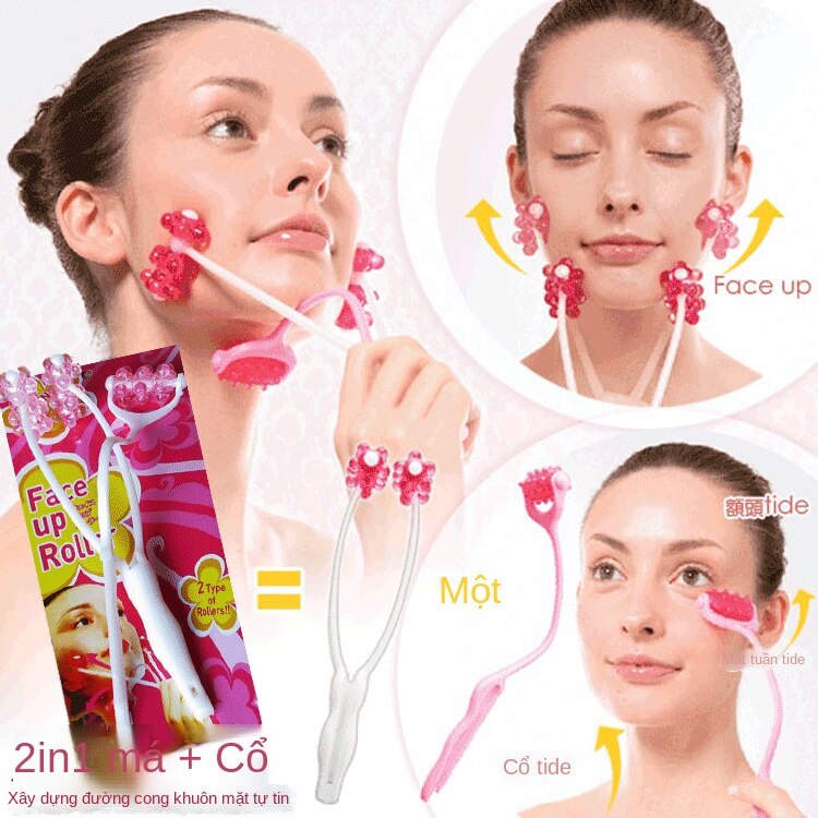 Bánh xe massage mặt 3D V-Face Cằm Bánh xe massage hai trong một Dụng cụ giảm béo tại nhà làm đẹp