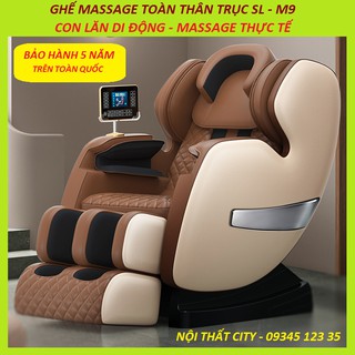 VIP - GHẾ MASSAGE TOÀN THÂN TRỤC SL - M9. CON LĂN 8D DI ĐỘNG. TẶNG KÈM CÂN ĐIỆN TỬ THÔNG BÁO CHỈ SỐ SỨC KHỎE.