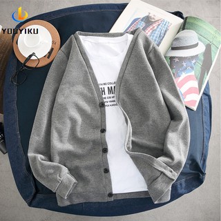 Áo Len Nam Cardigan Phong Cách Mỏng Phiên Bản Hàn Quốc Áo Len Slim-fit Nam Dài Tay Áo Len Cardigan Cặp Đôi Mặc Dệt Kim Cardigan Nam Phong Cách Thu Đông Phiên Bản Hàn Quốc Mỏng Phong Cách Đen Áo Len Trắng Nam