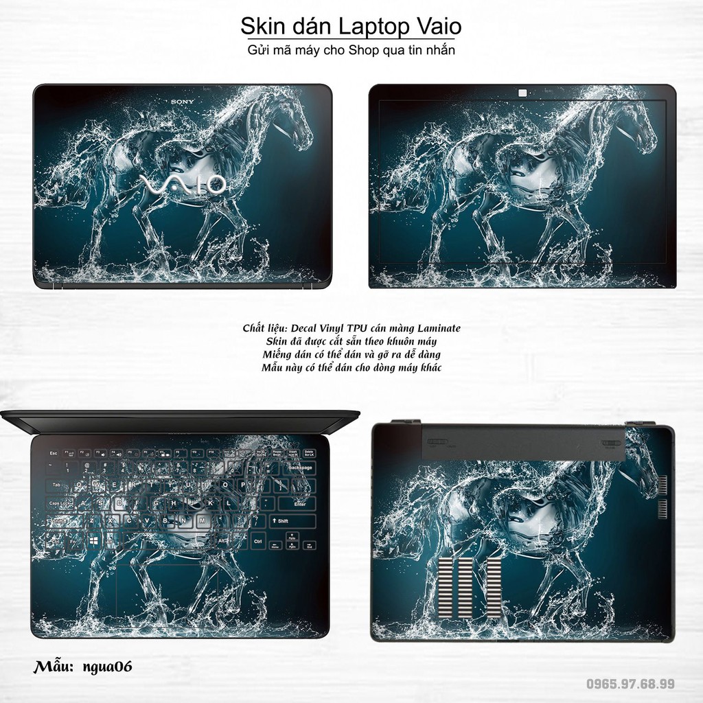 Skin dán Laptop Sony Vaio in hình Con ngựa (inbox mã máy cho Shop)