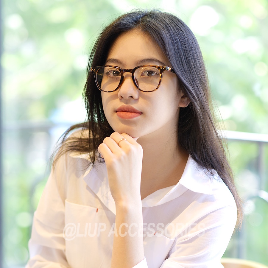 Gọng kính cận nam nữ mắt vuông càng cốt chất liệu kim loại chắc chắn Liup eyewear 3007