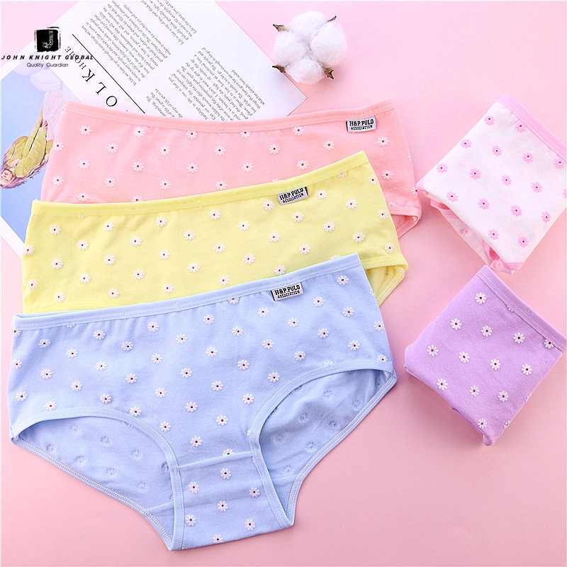 JKG Quần Lót Cotton Hoạ Tiết Hoa Cúc Đáng Yêu Dành Cho Nữ