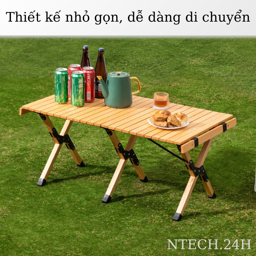 Bàn gỗ xếp gọn dã ngoại tiện lợi 2 loại 90-120cm