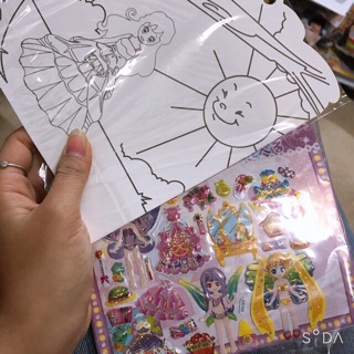 Sticker dán nổi 3d kèm tô màu