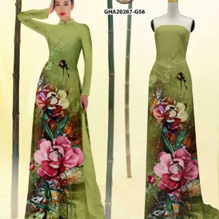 Vải áo dài hoa hồng