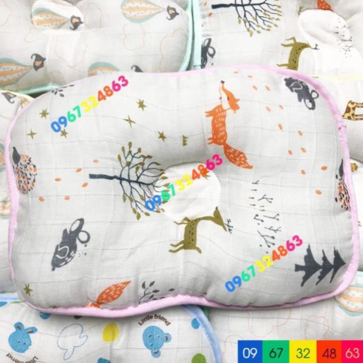 Gối xô êm mềm cho bé sơ sinh chống méo đầu