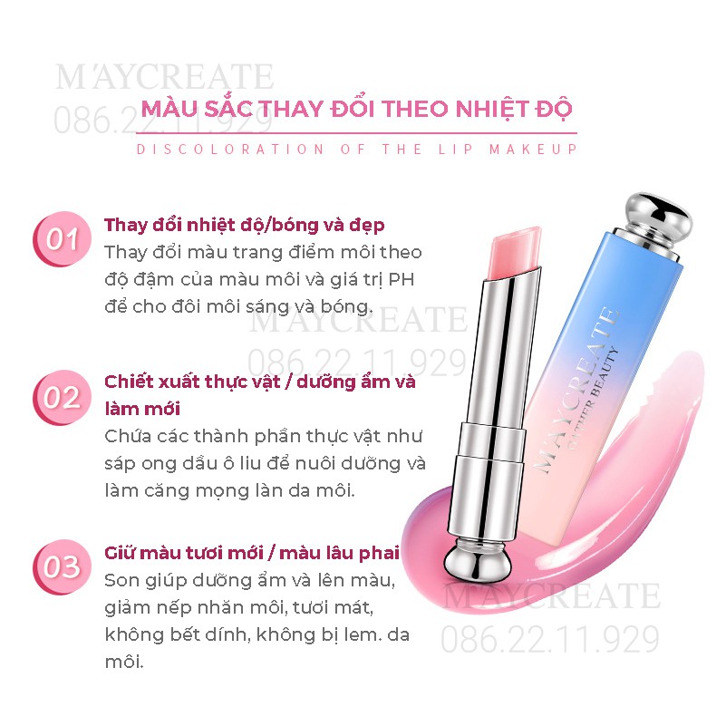 Son Môi Dưỡng Ẩm Có Màu Màu Lipstick Lipice Maycreate Son Gió Hàng Nội Địa Trung.