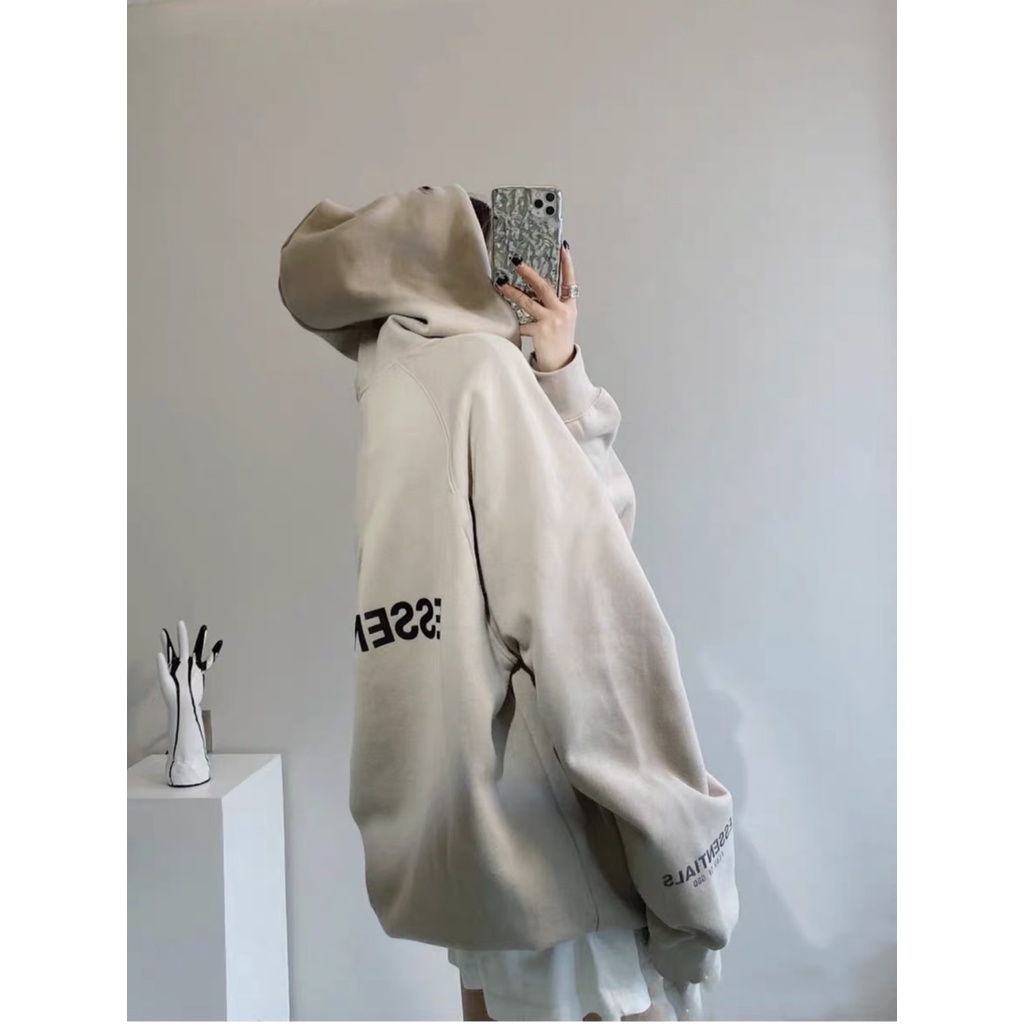ÁO HOODIE dây kéo in essentals