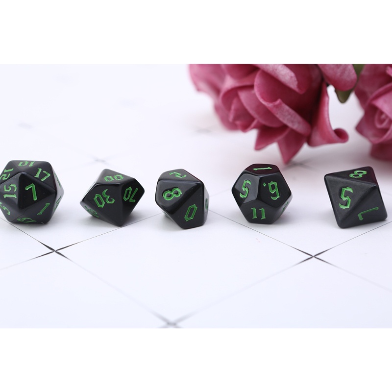 Set 7 viên xí ngầu đa diện bằng nhựa resin để bàn DND RPG MTG