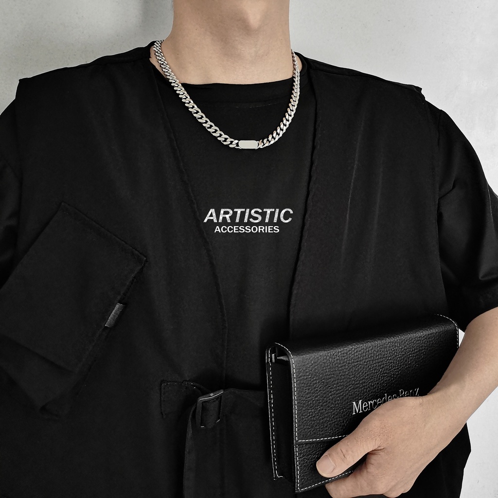 Vòng cổ thép titan thiết kế đơn giản phong cách hip hop cho nam và nữ