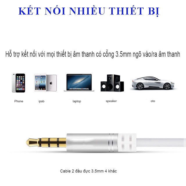 JACK LOA 2 đầu 3.5 1M/2M- dây nối âm thanh loa với điện thoai, pc, laptop, máy tính, amply..