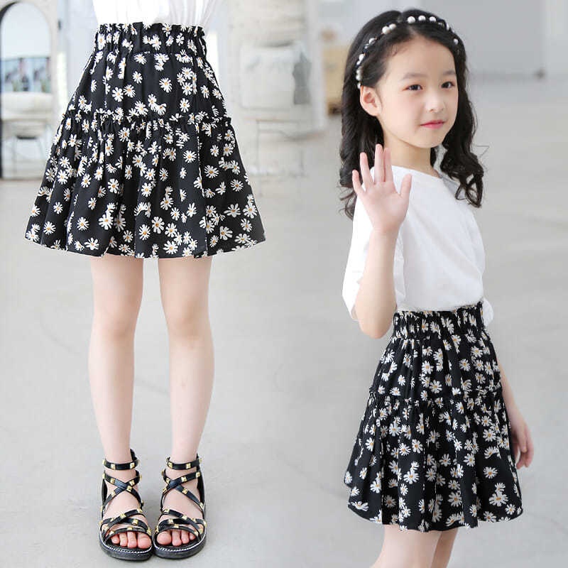Váy Chiffon Mỏng Dáng Chữ A In Hoa Phong Cách Mới Cho Bé Gái