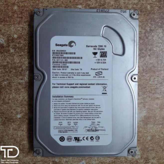 Ổ cứng máy tính 160GB hàng chuẩn bóc máy - HDD 160GB sata cho PC, Desktop