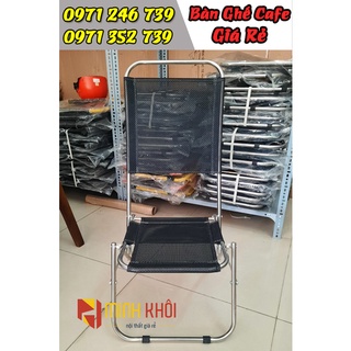 Ghế xếp cafe inox lưới dày 4.4