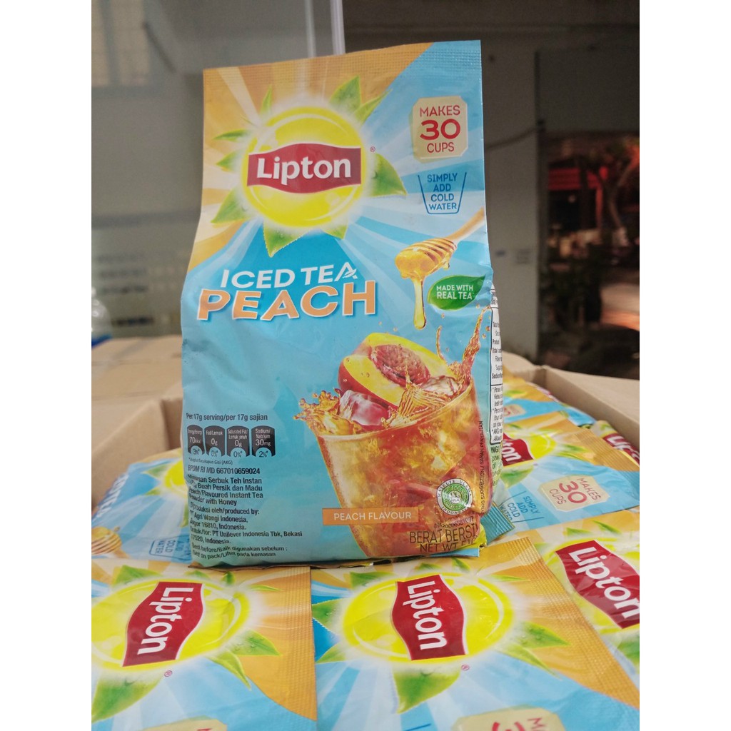 Trà lipton đào hoà tan 510g, date 25/12/2023