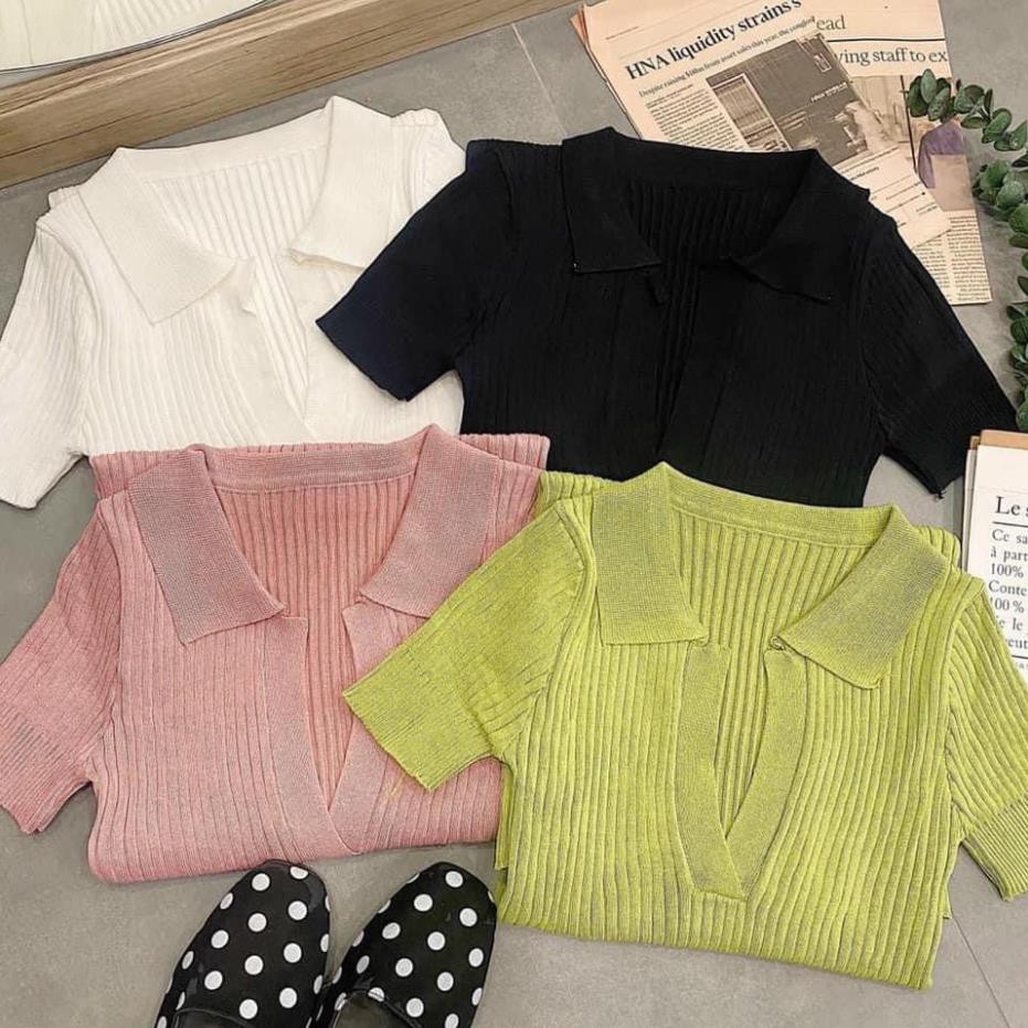Váy Thun Tăm Polo Cổ V Nữ , Đầm Dáng Ngắn Ôm Body Cộc Tay Cổ Tim Thiết Kế Sexy, Cá Tính Ulzzang | BigBuy360 - bigbuy360.vn
