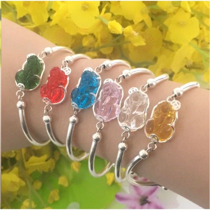 Lắc tay bạc nữ mặt Tỳ Hưu