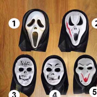 Mặt nạ Halloween- mặt nạ ma trắng hoá trang có đèn và không đèn