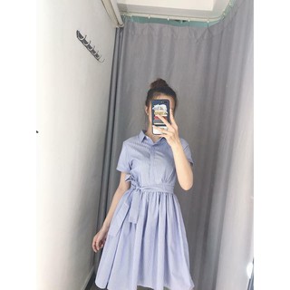 Đầm sơ mi xòe kẻ sọc - tbl1053