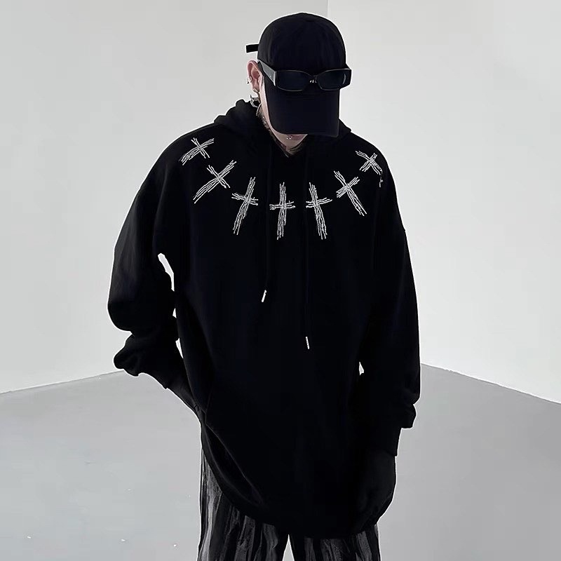 Áo hoodie nam nữ,in hình Cross thiết kế form rộng #2