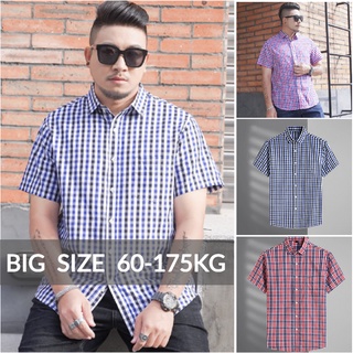 Áo sơ mi tay ngắn kẻ sọc ca rô plus size 10xl cho nam