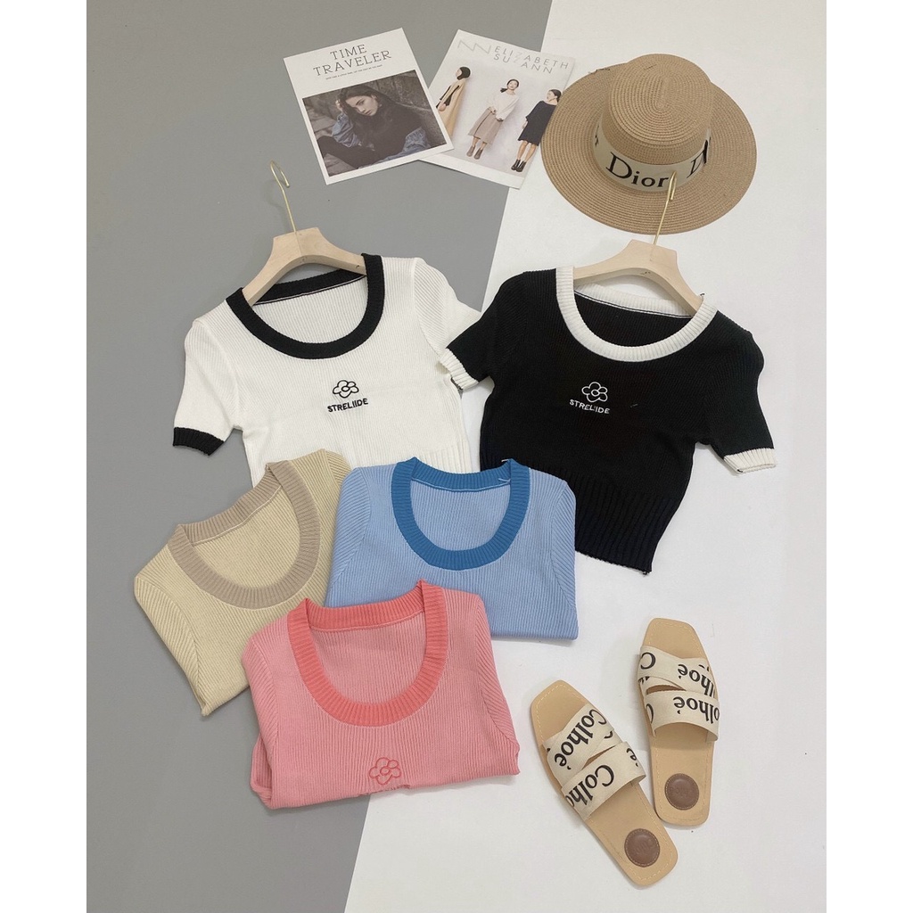 Áo Len Cộc Tay Thêu Hoa_Xưởng May Quang Anh