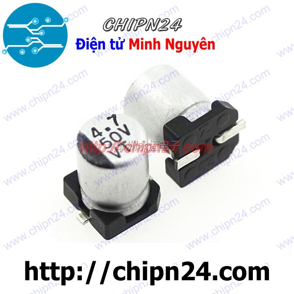 [10 CON] Tụ nhôm 4.7uF 50V 4x5.4mm [SMD Dán]