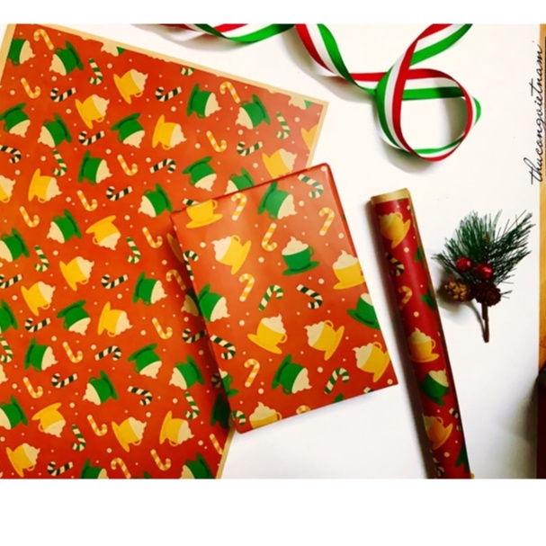 Giấy Gói Quà Kraft Nhật A3 Họa Tiết Giáng Sinh