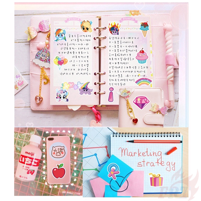 ❉ My Little Pony Giấy và decal dán tường ❉ 40Pcs/Set DIY Decals Stickers for Album Diary Laptop Scrapbooks Skateboard