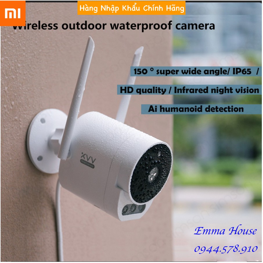 Camera ngoài trời Xiaomi Xiaovv B10 kết nối wifi ứng dụng Mi Home chống nước, BH 03 Tháng