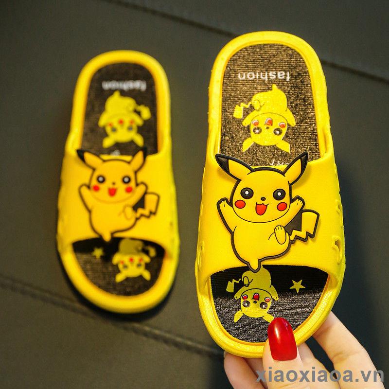 Dép Đi Trong Nhà Chống Trượt Hình Pikachu Dễ Thương Cho Bé