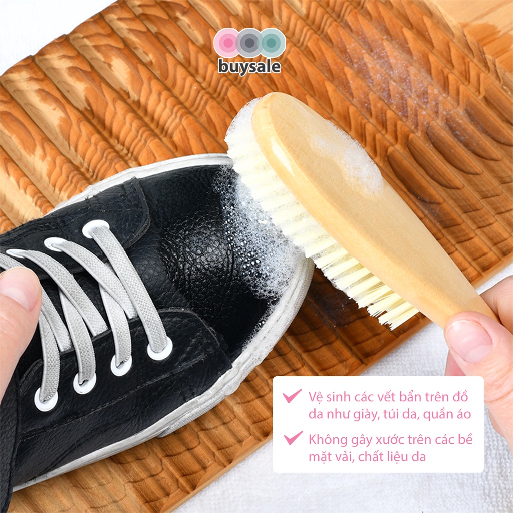 Bàn chải đa năng cán gỗ lông mềm dùng đánh giày, giặt quần áo - BuySales - BSPK252