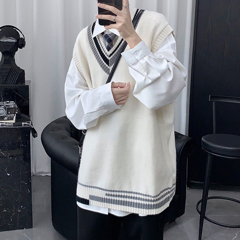 Áo Sweater Không Tay Cổ Chữ V Đơn Giản Thời Trang Dành Cho Cặp Đôi