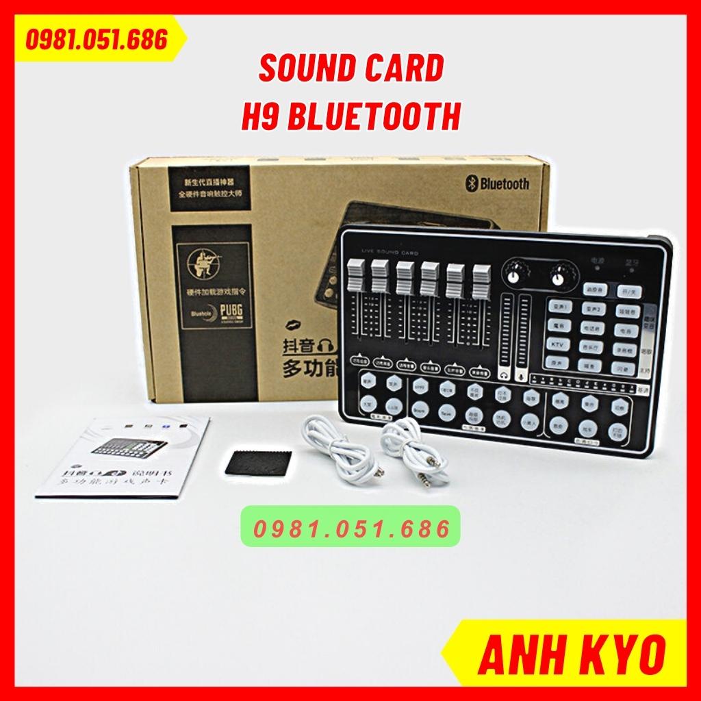 Sound card h9, bộ mic thu âm h9 có bluetooth hiệu ứng cười nói vỗ tay giả giọng phù hợp nhiều dòng mic livestream