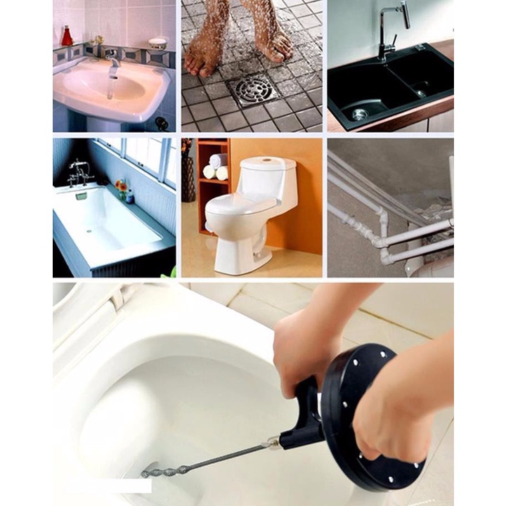 Thiết bị thông tắc ống thoát nước, Dụng cụ thông tắc cống đa năng, Tiết kiệm chi phí, Tiện lợi dễ sử dụng, dài 5m