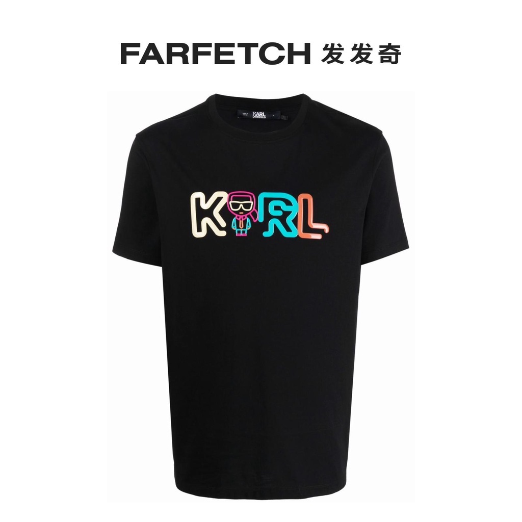 Áo Thun cotton Cổ Tròn Ngắn Tay In Chữ Karl 2022 Thời Trang Unisex